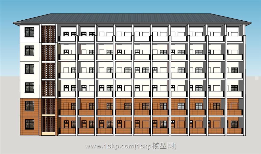 住宿宿舍楼SU模型 1