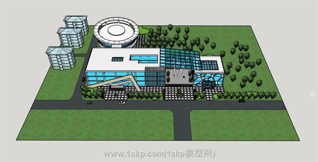 博物馆建筑SU模型 1