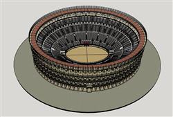 斯巴达竞技场斗兽场SU模型 免费sketchup模型下载