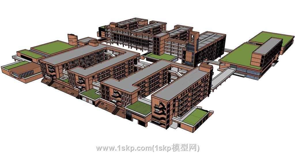 学校教育建筑SU模型 1