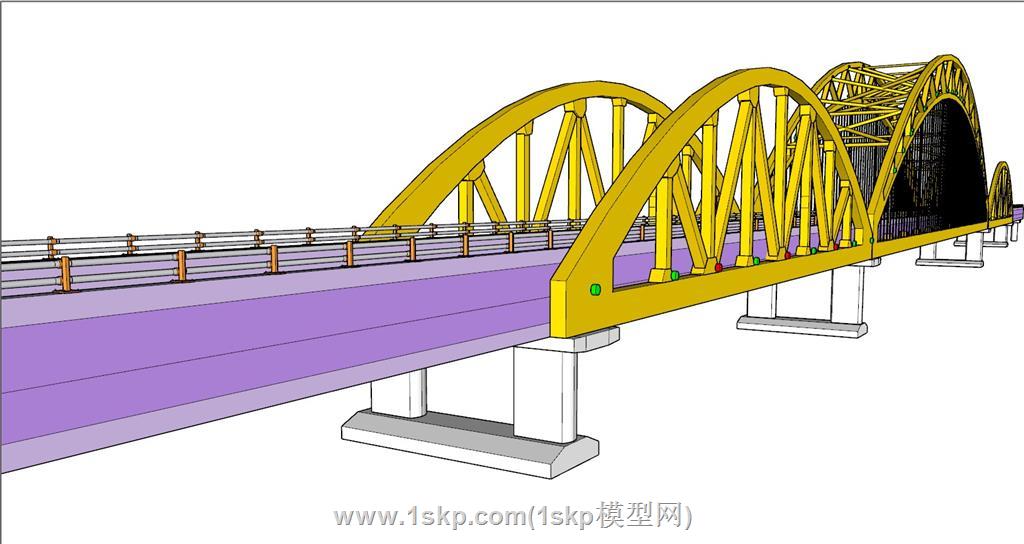 网红桥大桥公路SU模型 2