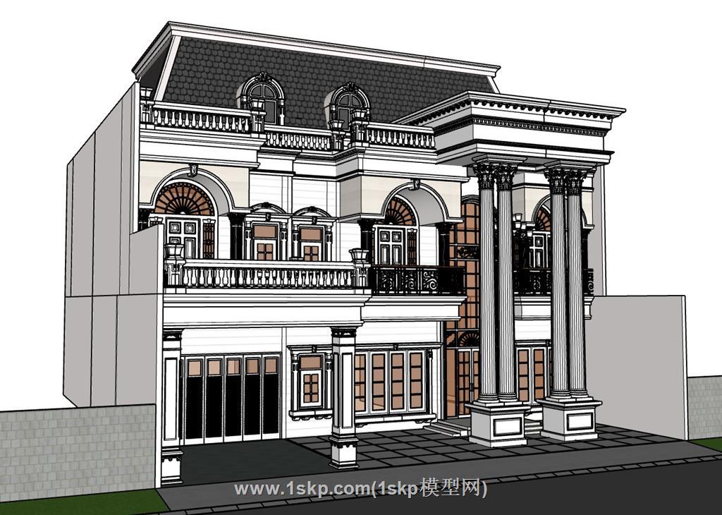 豪华别墅住宅SU模型 3