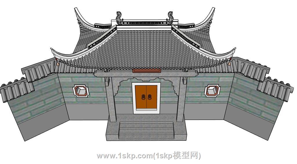 庭院门SU模型 3