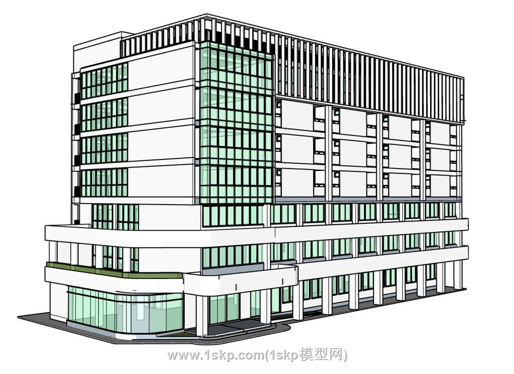 办公楼建筑SU模型 1