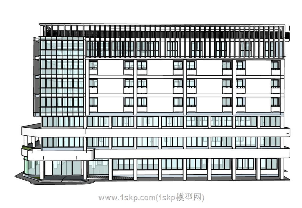 办公楼建筑SU模型 2