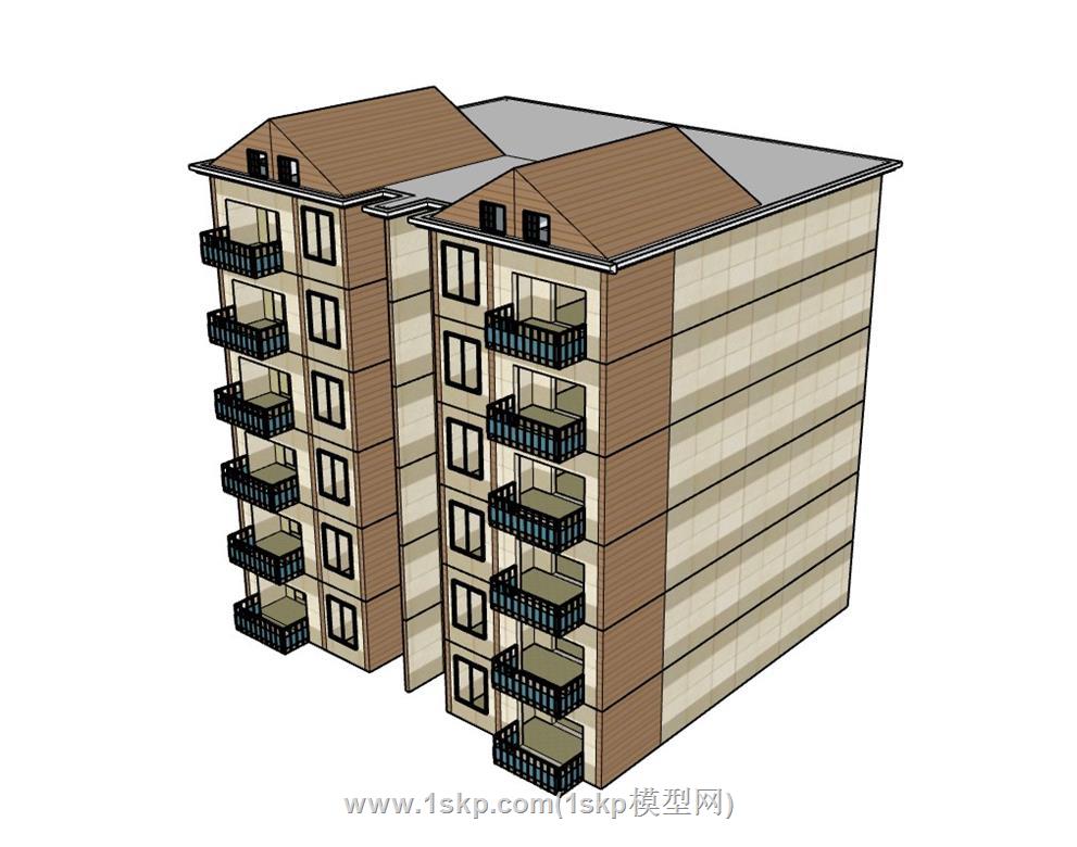 小区单元楼SU模型 2