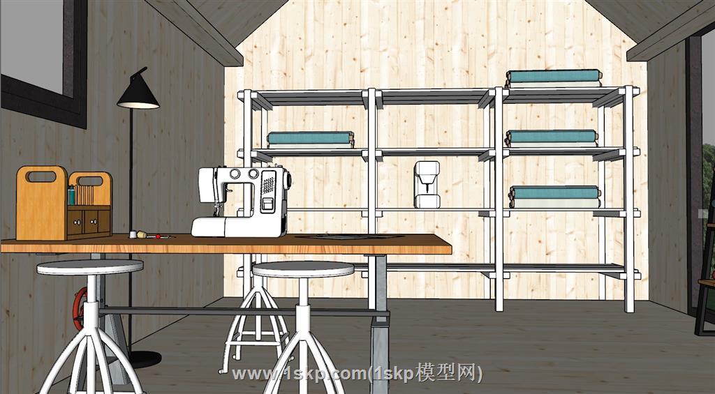 缝纫车裁缝工作室SU模型 3