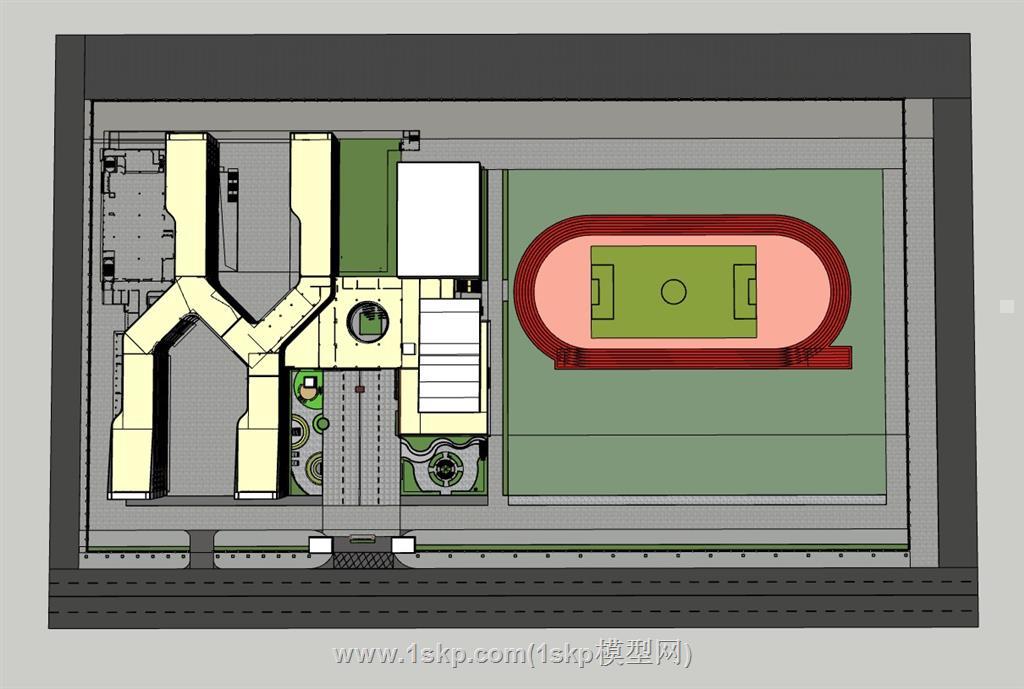 学校校园SU模型 1