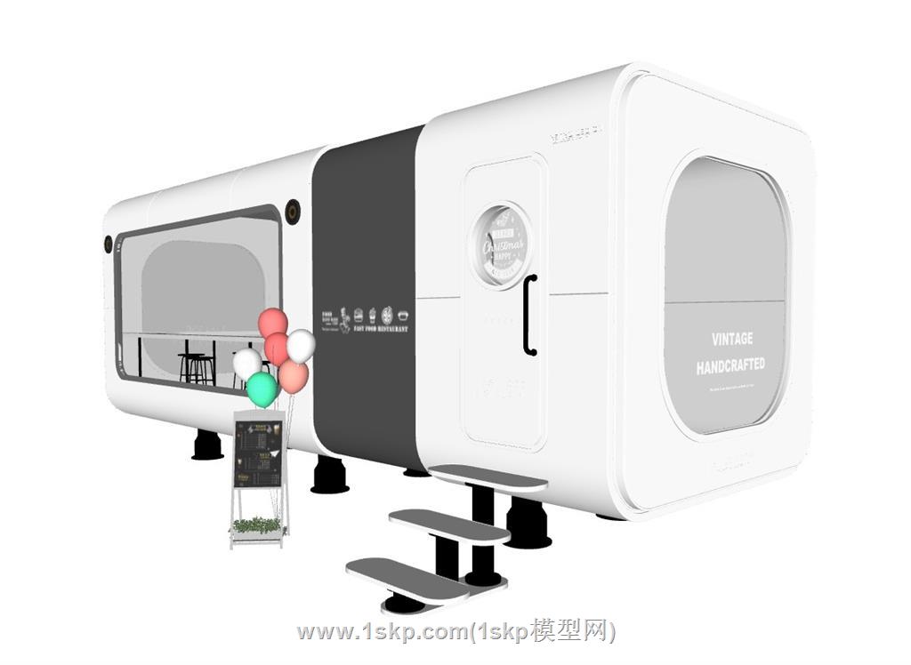 移动房餐厅SU模型 2