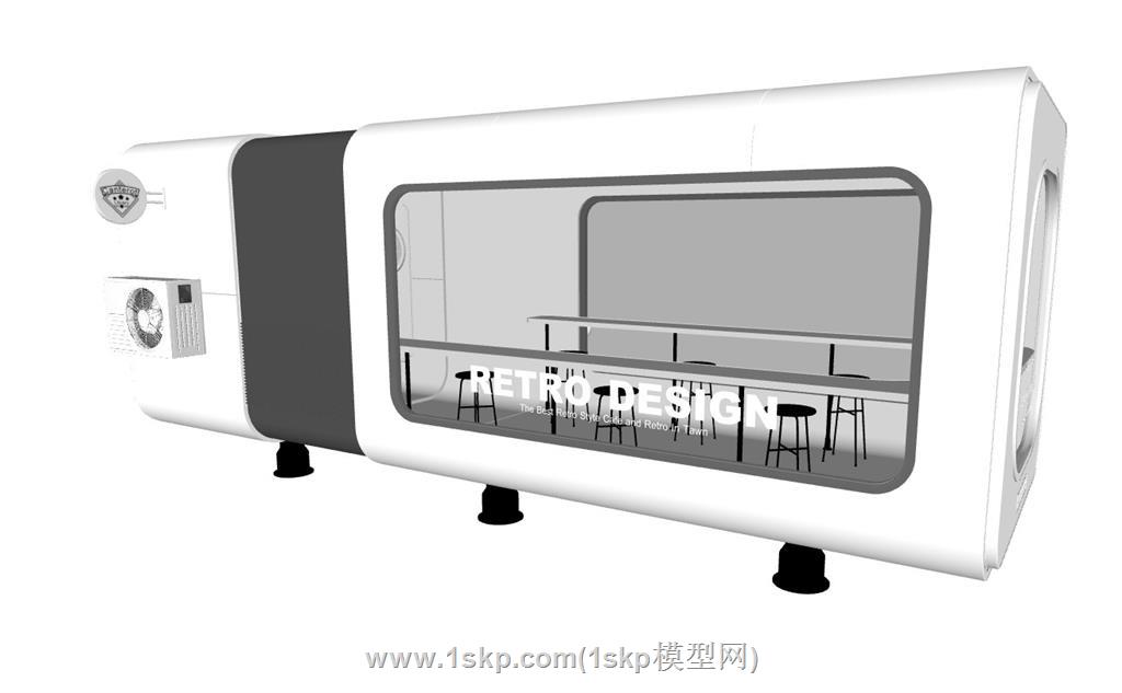 移动房餐厅SU模型 3