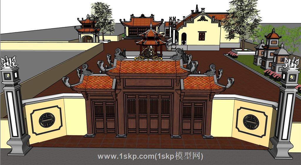 泰式寺庙建筑SU模型 2