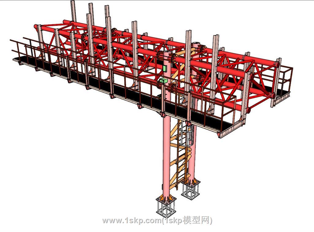 桁架吊桥SU模型