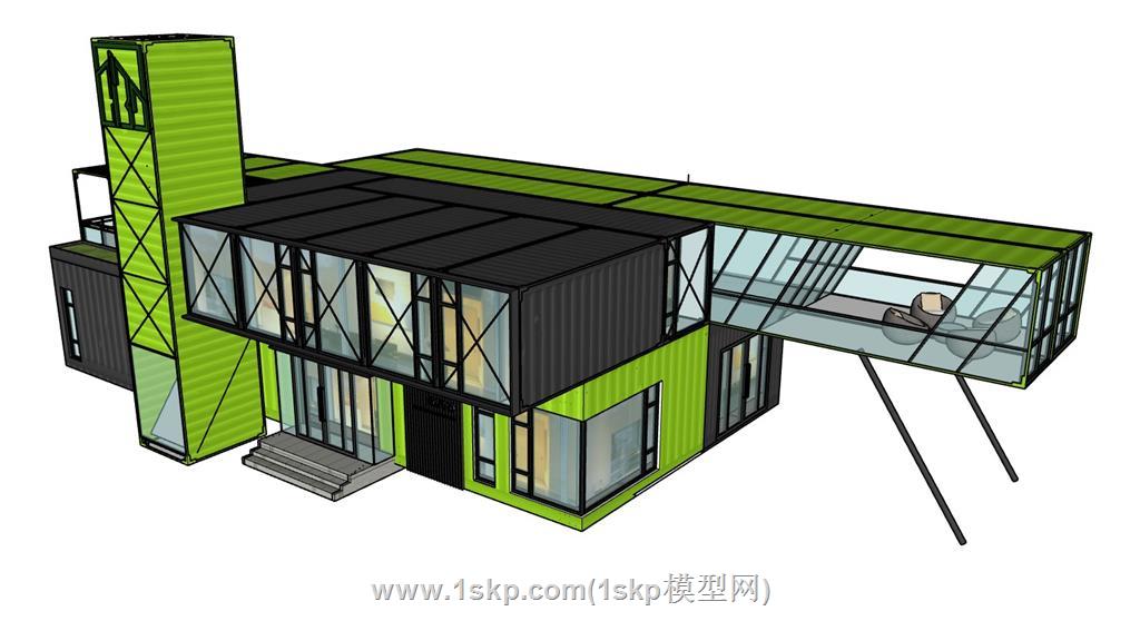 集装箱住宅SU模型 1