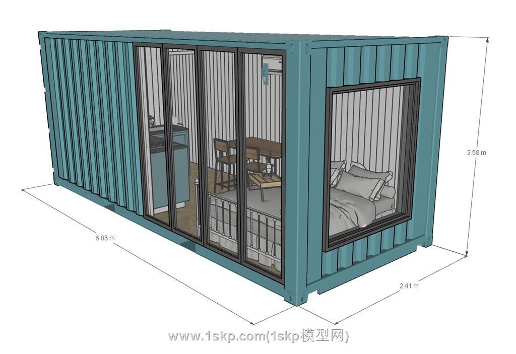 集装箱住宅SU模型 1