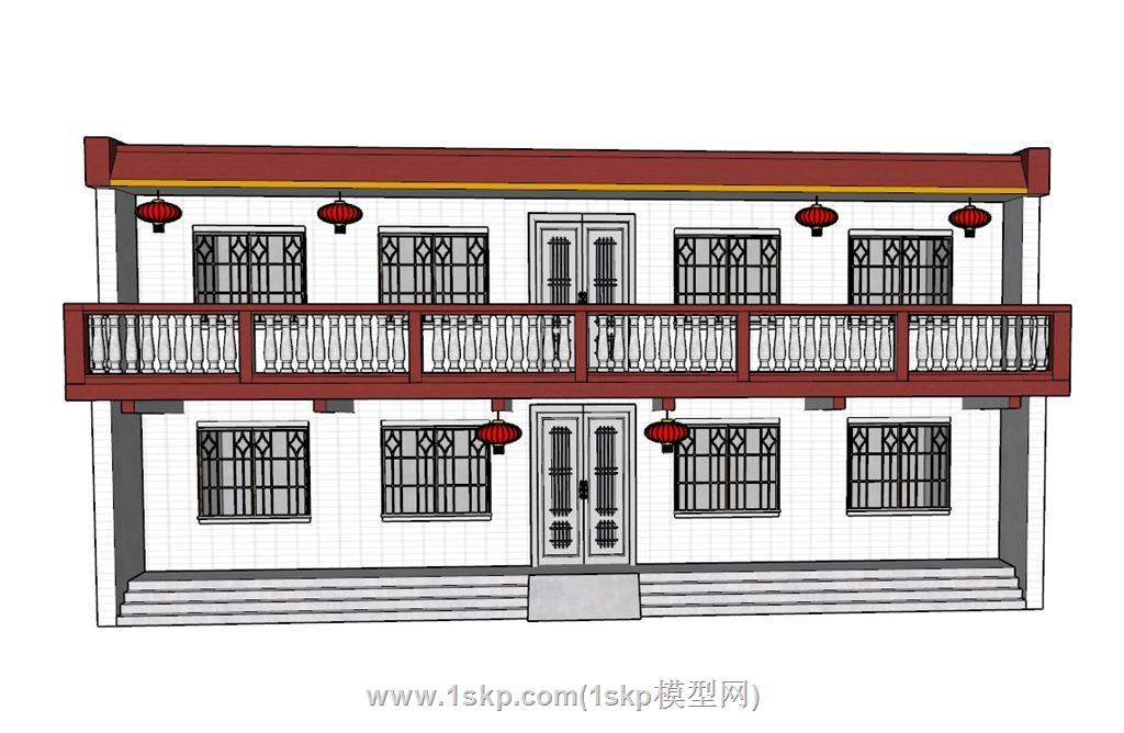 民房自建房不锈钢SU模型