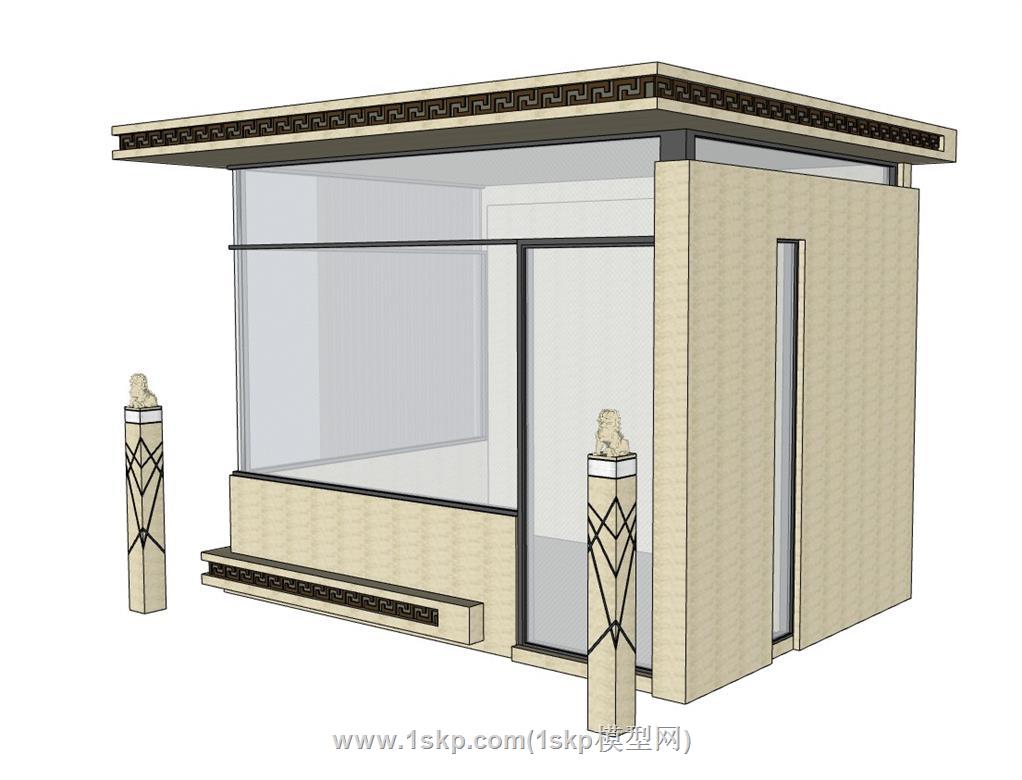 门卫岗亭保安亭SU模型 2