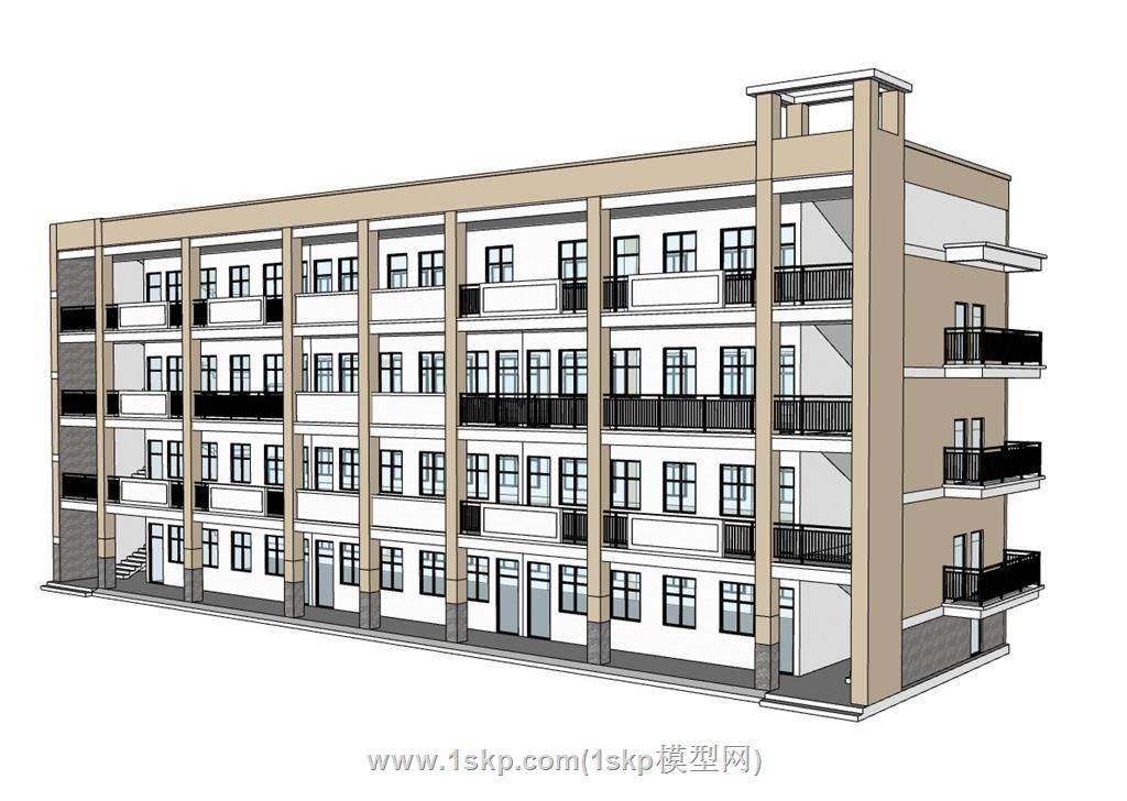 校园教学楼学校SU模型 2