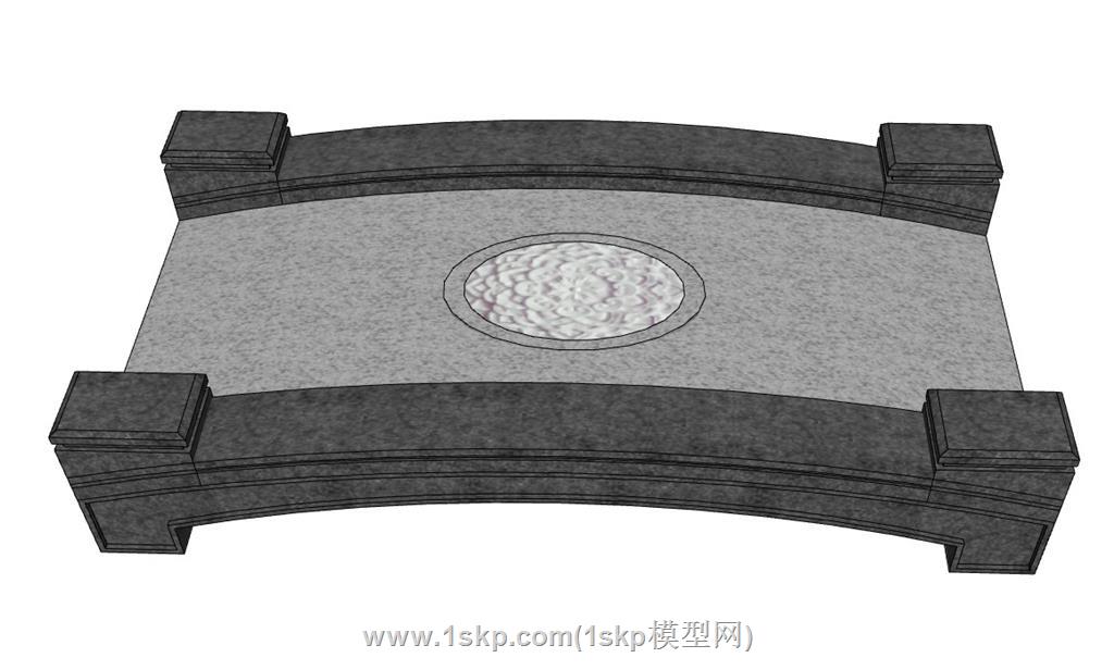 中式桥石桥SU模型 3