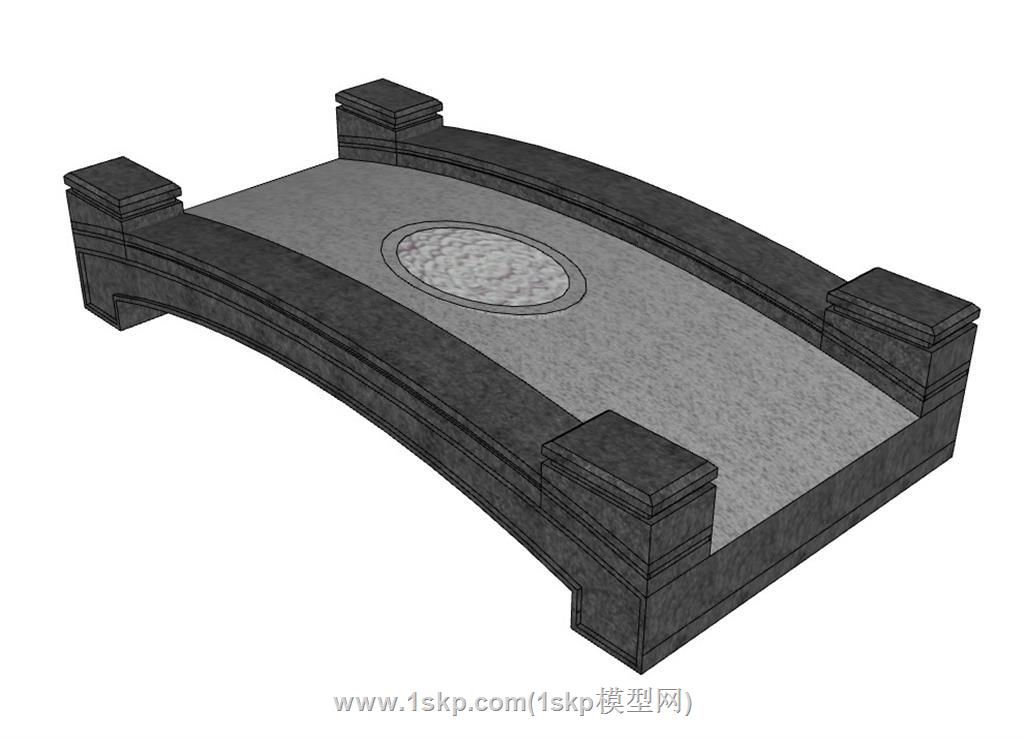 中式桥石桥SU模型 2