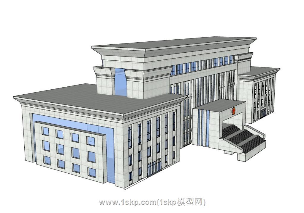 办公楼行政政府SU模型 3