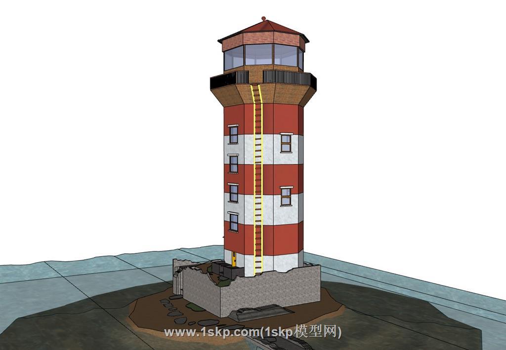 灯塔瞭望塔SU模型 2