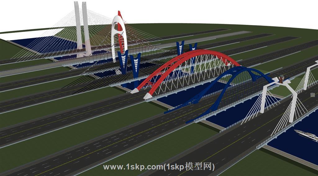 大桥桥SU模型 1