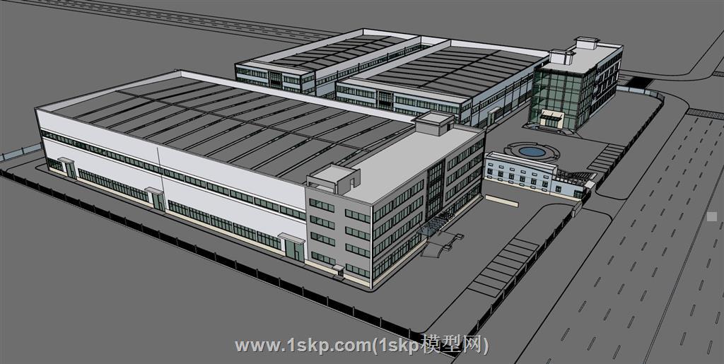 厂房工厂SU模型 3