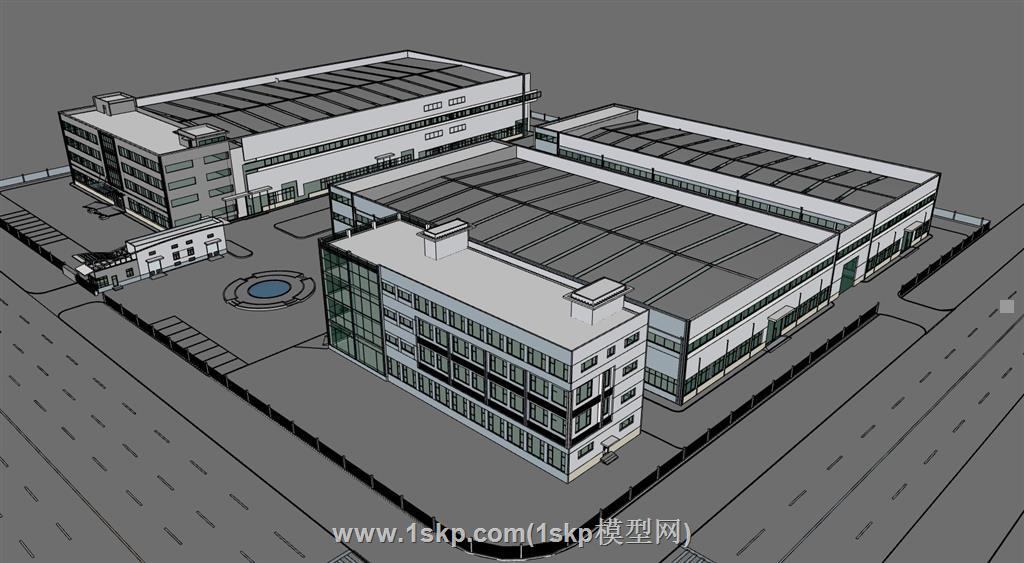 厂房工厂SU模型 2