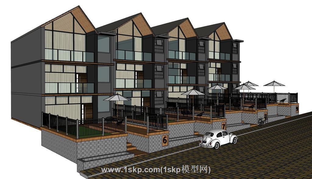 联排别墅SU模型 3