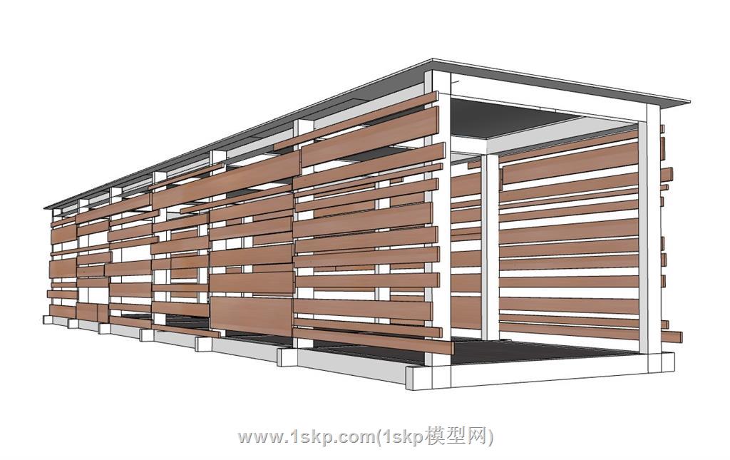 廊架廊桥SU模型 1