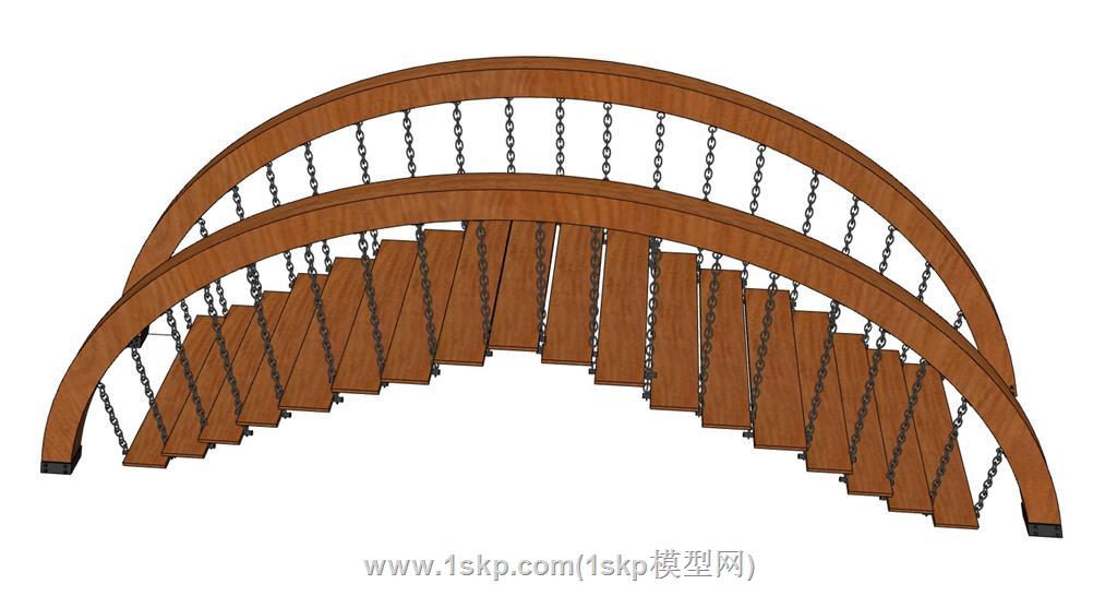 景观桥桥梁SU模型 3