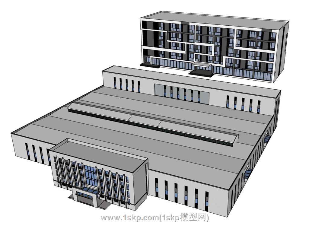 厂房建筑SU模型 1