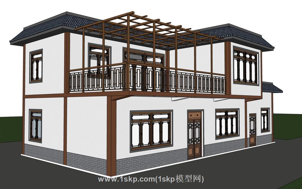 乡村民宿民居SU模型 2