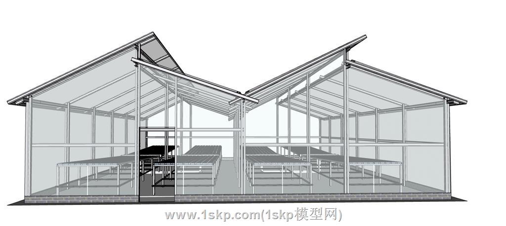 植物阳光房SU模型 1