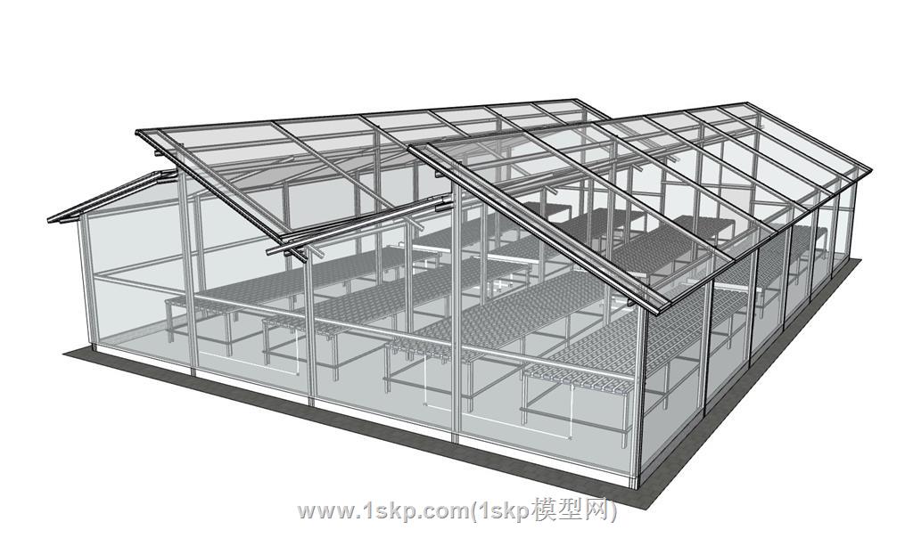 植物阳光房SU模型 3
