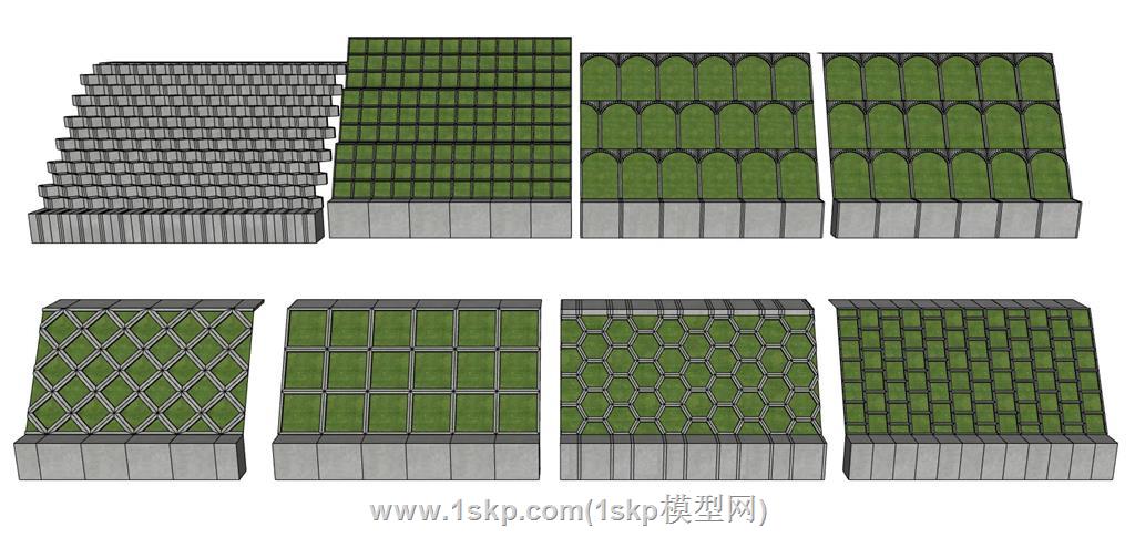 高速山体护坡SU模型 2