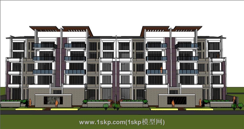 别墅住宅楼建筑SU模型 3