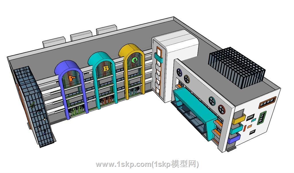 幼儿园学校建筑SU模型 3