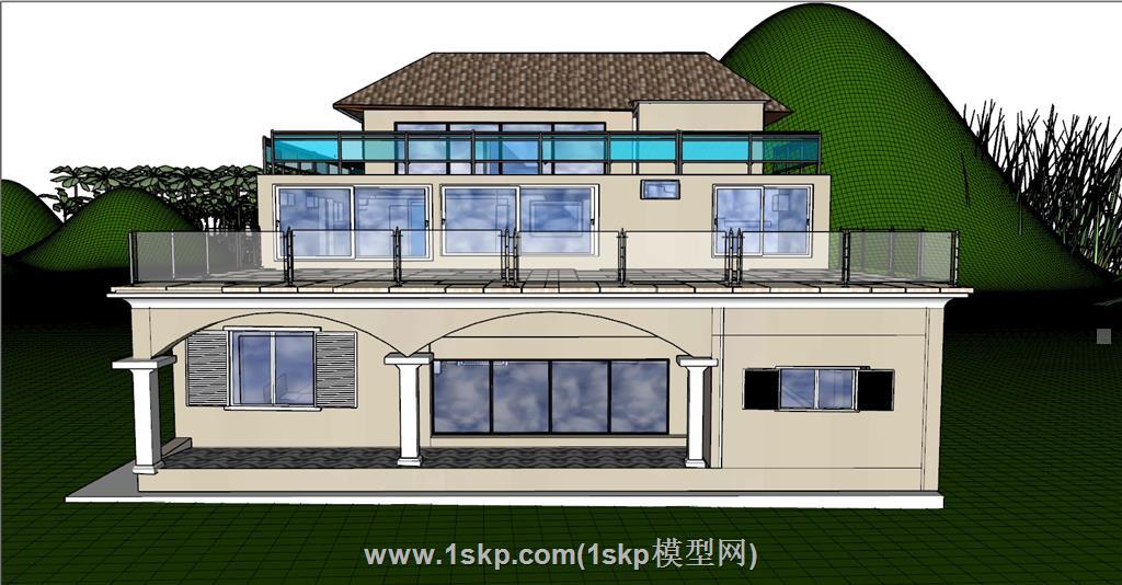 欧式住宅别墅SU模型 2