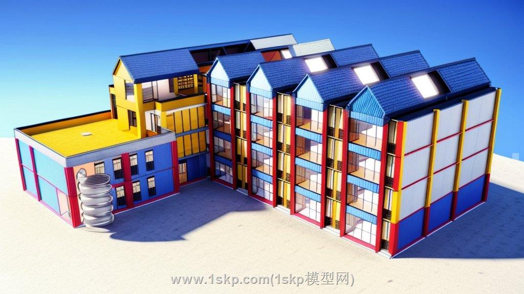 幼儿园建筑学校SU模型 1