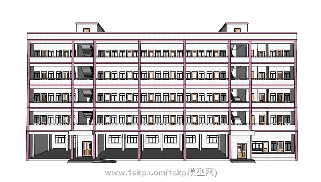 学校宿舍楼SU模型 3