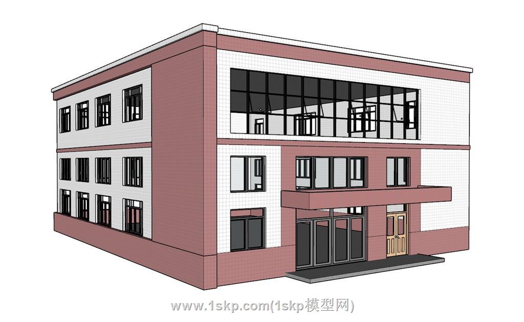 学校食堂建筑SU模型 2