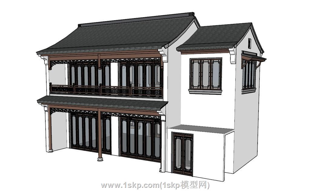 中式民居建筑SU模型 2