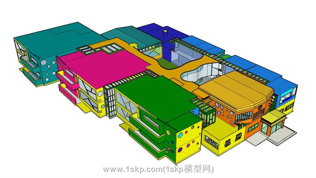 幼儿园建筑SU模型 1