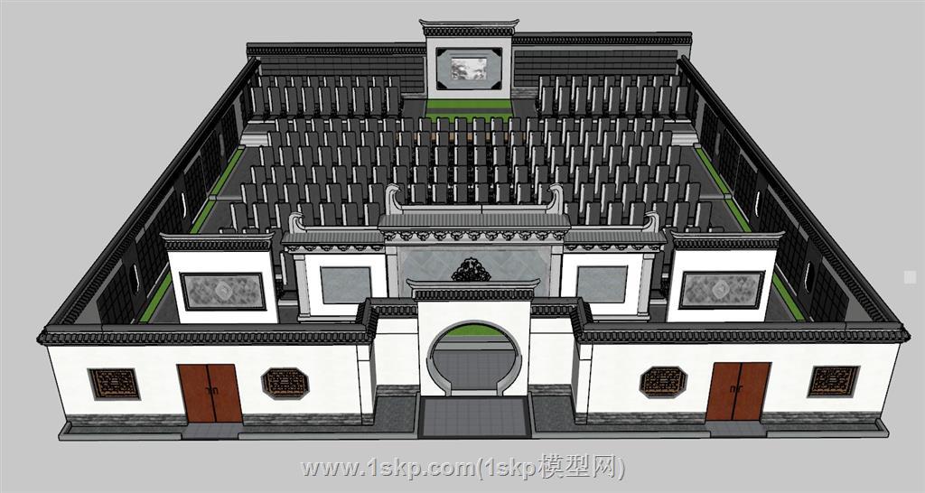 公墓陵园墓地墓碑SU模型 1