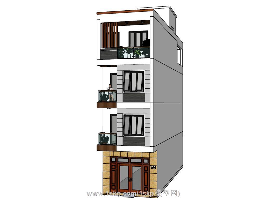 自建房住宅建筑SU模型 1