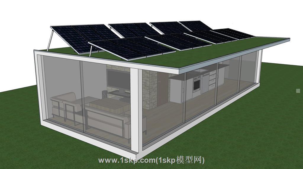 光伏太阳能房屋SU模型 1