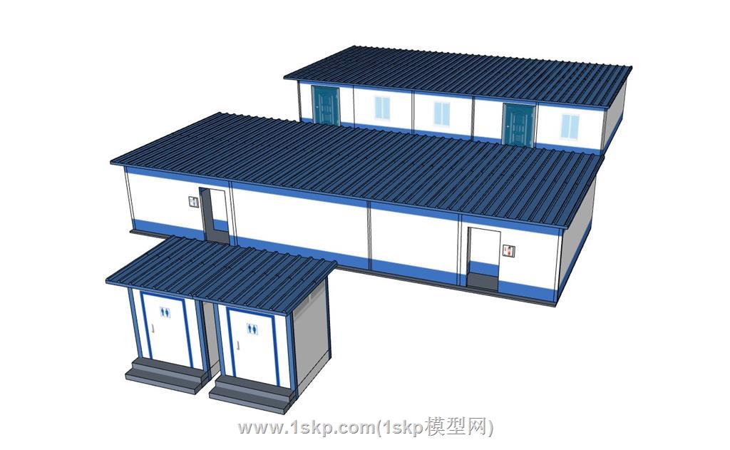 活动板房公厕卫生间SU模型 1