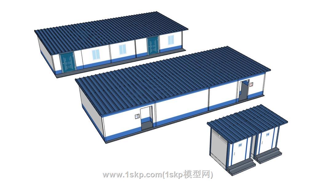 活动板房公厕卫生间SU模型 2