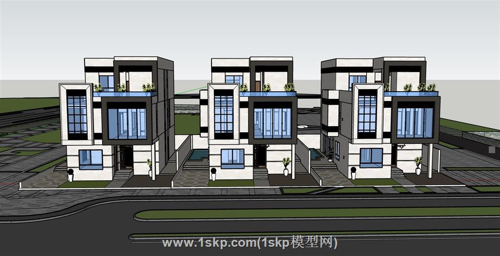 别墅建筑住宅SU模型 2